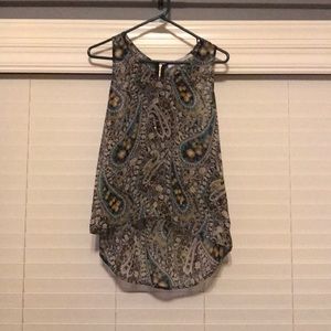 Sleeveless sheet high low blouse